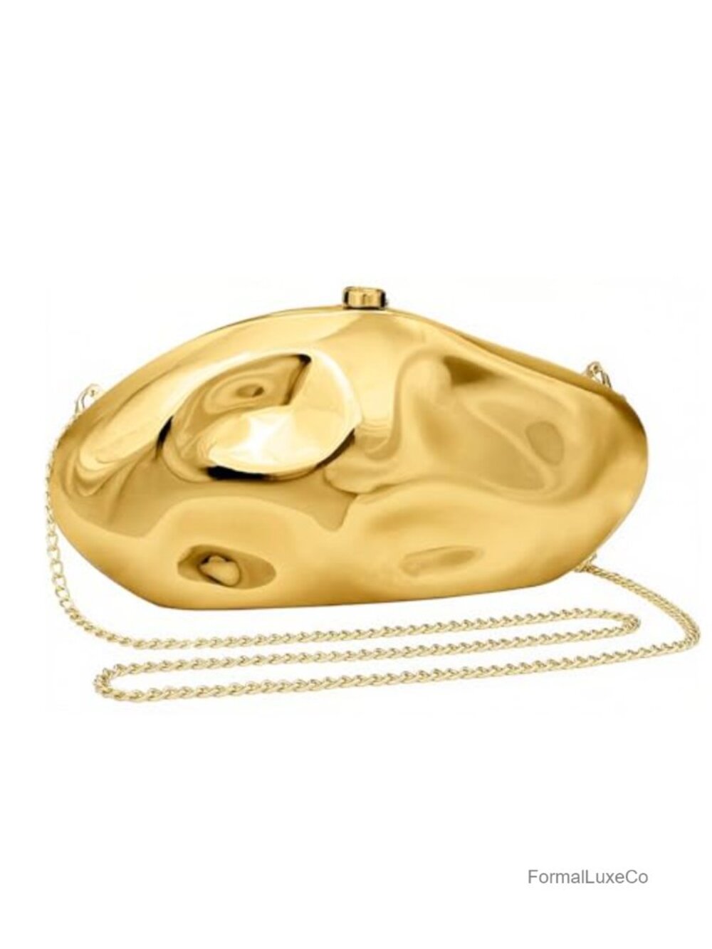 Geometric Metallic Acrylic Evening Bag with Removable Chain for Wedding Party